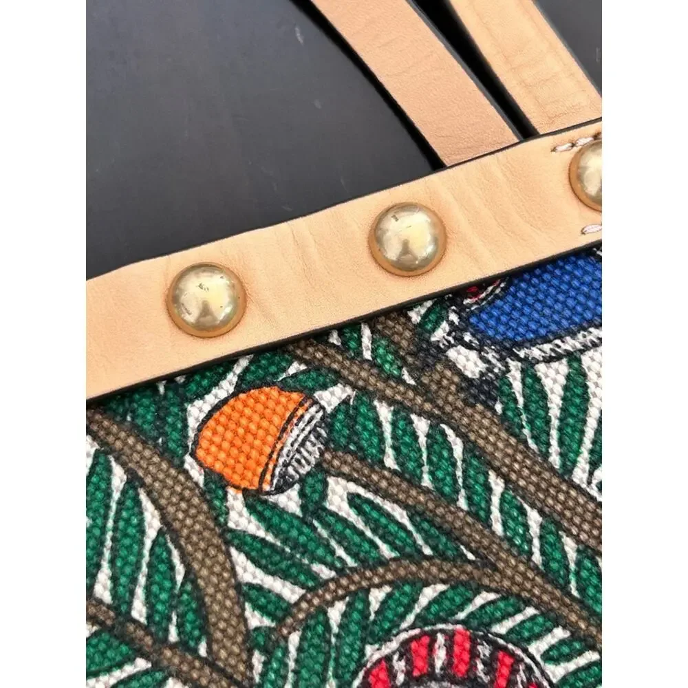 Tory Burch Block T Stud Something Wild Print Tote with Pouch